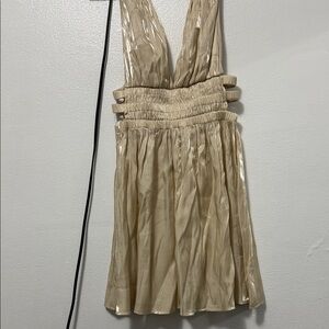 Heart & Hips Shimmering Tan Backless Dress